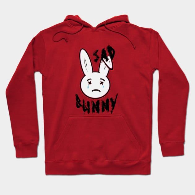 Sad Face Bunny Hoodie by 66designer99